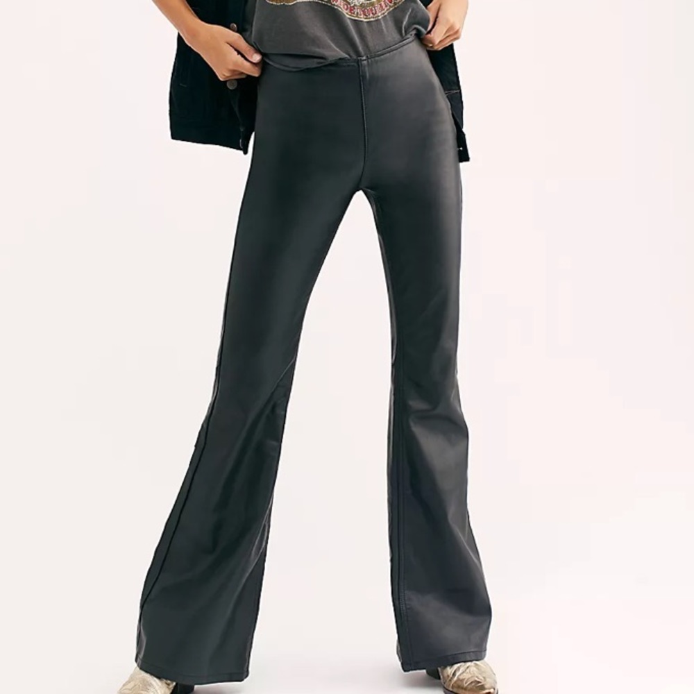 Free People faux leather flare